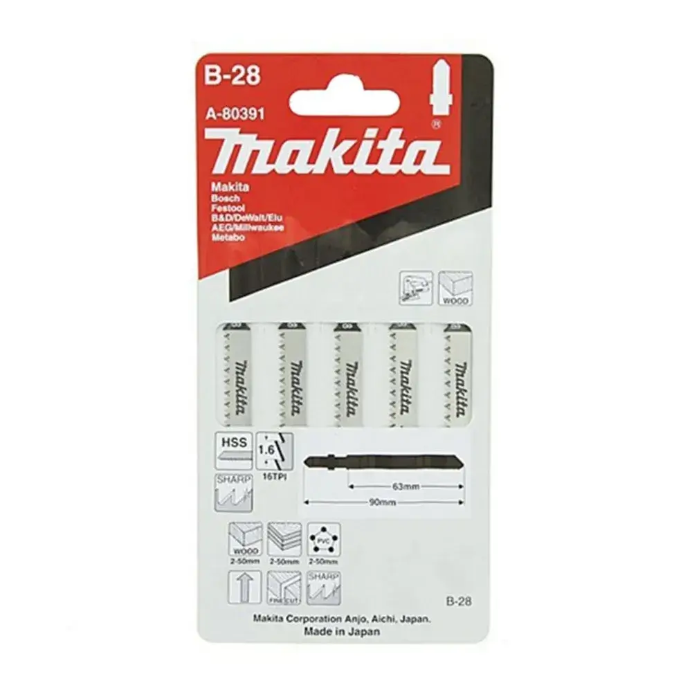 Lâmina de Serra Tico Tico B-28 para Madeira Laminadas 5 Peças Makita A-80391