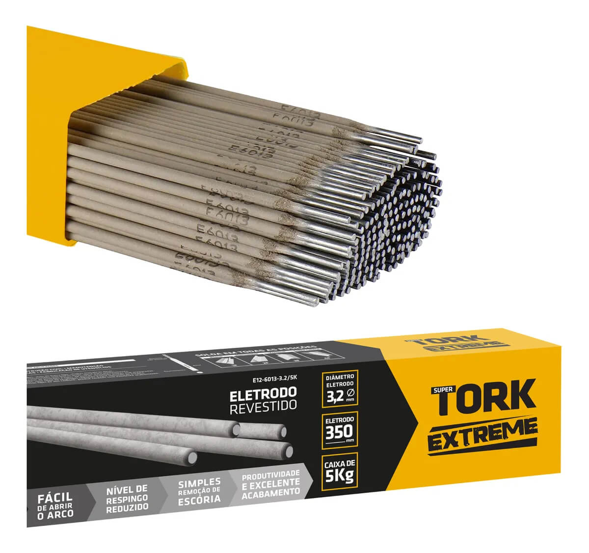 Eletrodo Revestido Vareta Solda E6013 3,25mm Caixa 5kg Super Tork