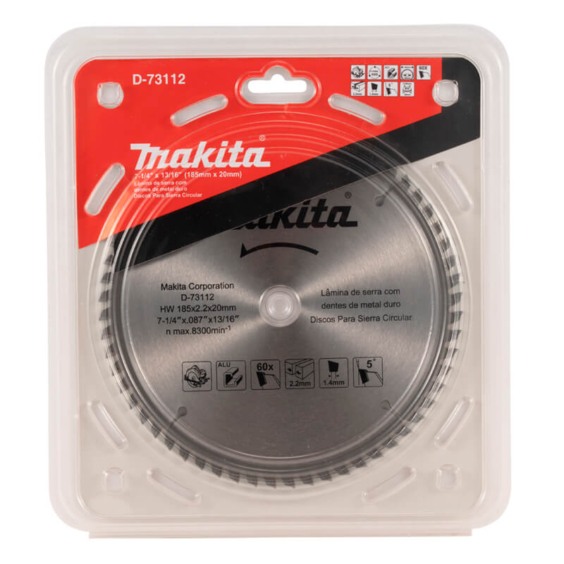 Disco De Serra TCT 185x2.2x20mm 7 1/4 60t Makita D-73112